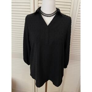 Papermoon Women's S Black Marlowe Clip Dot Top NWT